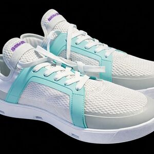White and Blue Women's Water Sneakers